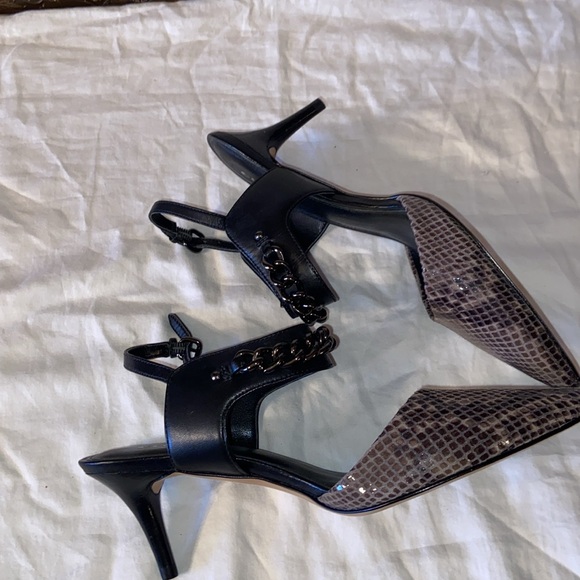 NWOB Coach Garland Slingback Snake Print Chain Pumps - Picture 7 of 10